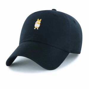 Lifestyle Adult Fan Favorite Cotton Baseball Cap Hat- Black Dog- Corgi Butt